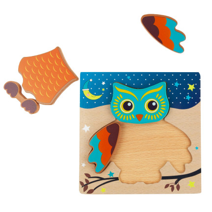 TG50029 DŘEVĚNÉ PUZZLE SOVY VZDĚLÁVACÍ ZVÍŘE
