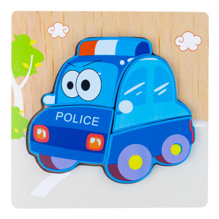 TG50030 HOLZKLÖTZE PÄDAGOGISCHES PUZZLE MONTESSORI FIGUREN POLIZEI AUTO