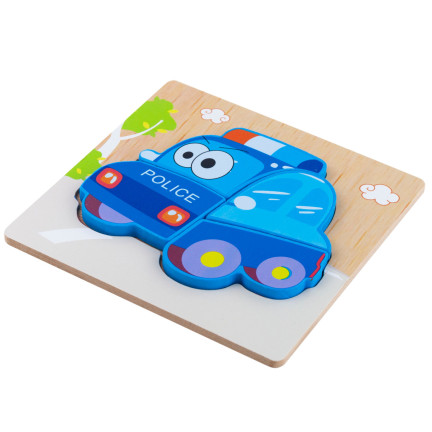 TG50030 HOLZKLÖTZE PÄDAGOGISCHES PUZZLE MONTESSORI FIGUREN POLIZEI AUTO