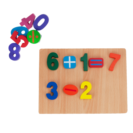 TG50034 ČÍSLA DŘEVĚNÉ BLOKY POČÍTÁNÍ PUZZLE ČÍSLA HÁDANKY