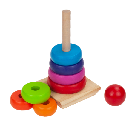 TG50038 PIRAMID SORTER Montessori VĚŽOVÉ DŘEVĚNÉ BLOKY