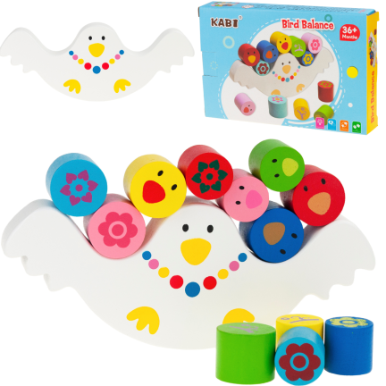 TG50045 Montessori-Farben Familie Holz Balancieren Huhn Handspiel