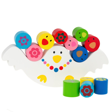 TG50045 Montessori-Farben Familie Holz Balancieren Huhn Handspiel