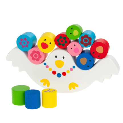 TG50045 Montessori-Farben Familie Holz Balancieren Huhn Handspiel