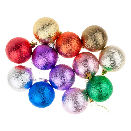 TG50994 BUNTE WEIHNACHTSBAUMKUGELN 12ER SET 4CM WEIHNACHTSDEKORATION