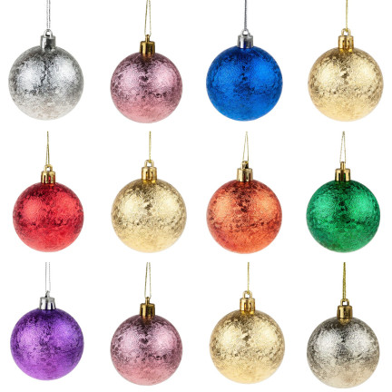 TG50994 BUNTE WEIHNACHTSBAUMKUGELN 12ER SET 4CM WEIHNACHTSDEKORATION
