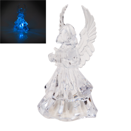 TG51123 LED akrylová figurka anděla pro betlém + BATERIE svítící vánoční dekorace