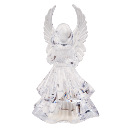 TG51123 LED akrylová figurka anděla pro betlém + BATERIE svítící vánoční dekorace