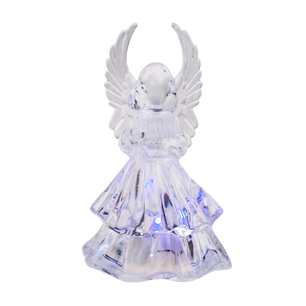 TG51123 LED akrylová figurka anděla pro betlém + BATERIE svítící vánoční dekorace