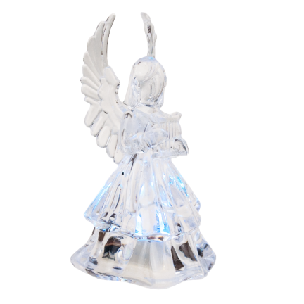 TG51123 LED akrylová figurka anděla pro betlém + BATERIE svítící vánoční dekorace