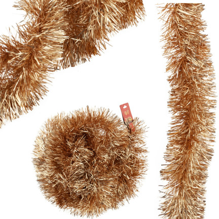 TG51877-GOLD METALLIC WEIHNACHTSBAUMKETTE DICKE GIRLANDE 2M