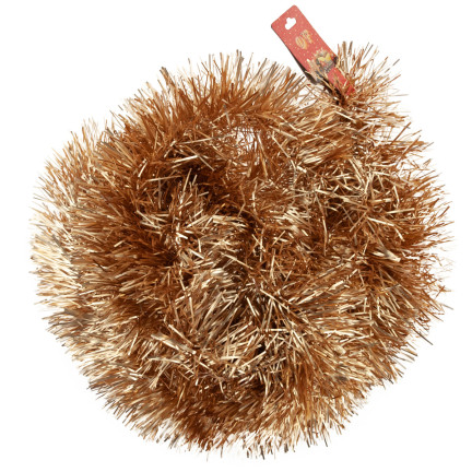 TG51877-GOLD METALLIC WEIHNACHTSBAUMKETTE DICKE GIRLANDE 2M