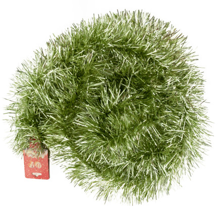 TG51877-GRÜNE WEIHNACHTSBAUMKETTE SILBER GRÜN DICHTE WEIHNACHTSBAUMGIRLANDE 2M