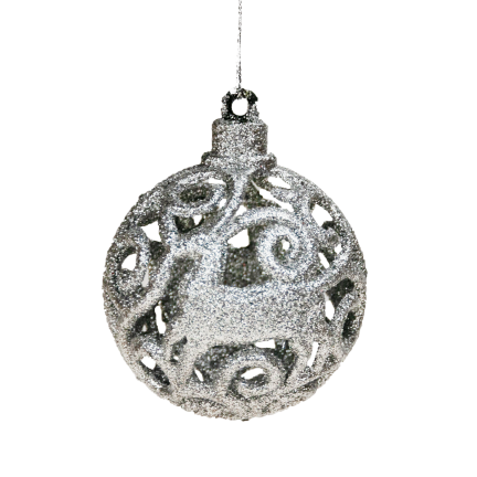 TG53080-1 Silberne Christbaumkugeln Set XXL 100Stk Christbaumkugeln 6/4/3cm