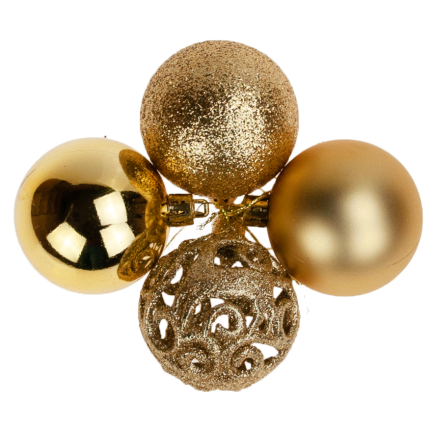 TG66272-3 GOLDEN CHRISTMAS BOMBES XXL SET 100 Stück BOMBEN 6/4/3cm 100 Stück