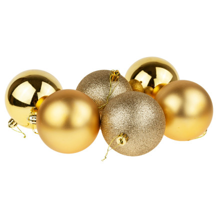 TG63127-2 Christbaumkugeln Christbaumkugel gold 8CM 6er Set Kugeln nicht klebend Strobe