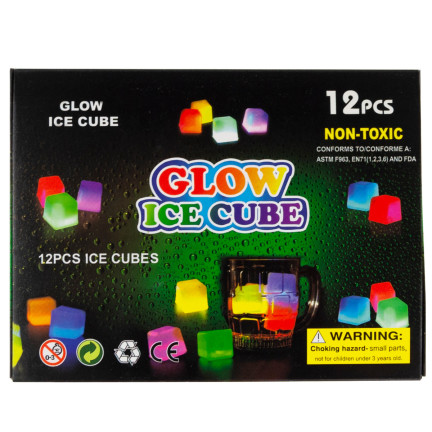 TG53193 FLUO farbige leuchtende Eiswürfel 12 Stück Eiswürfel