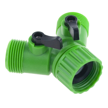 TG53510 3/4 GARTENSCHLAUCH T-STÜCK + VENTILE