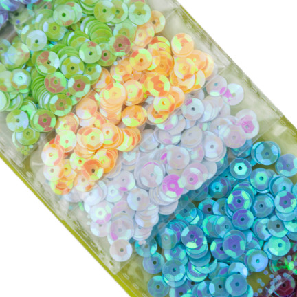 TG54954 DEKORATIVE PAILLETTEN SET 6MM DEKORATIV X6 FARBEN