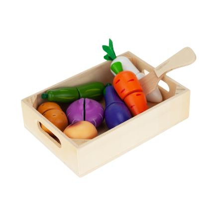 TG55486 DŘEVĚNÉ VEGETABLES v krabičce na suchý zip na řezání