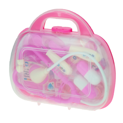 TG55505-2 ARZT ROSA ARZT KIT IN SPIELZEUG FALL KLEINER ARZT BLAU STETHOSKOP