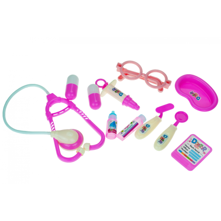 TG55505-2 ARZT ROSA ARZT KIT IN SPIELZEUG FALL KLEINER ARZT BLAU STETHOSKOP