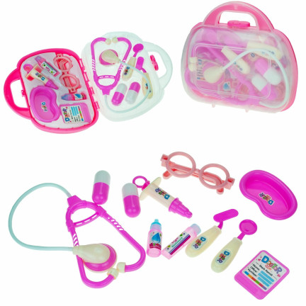 TG55505-2 ARZT ROSA ARZT KIT IN SPIELZEUG FALL KLEINER ARZT BLAU STETHOSKOP