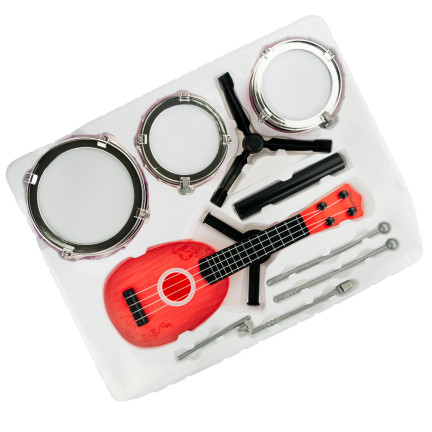 TG55528 BICÍ + KYTAROVÁ HUDEBNÍ SADA UKULELE TALER BAND PRO DĚTI