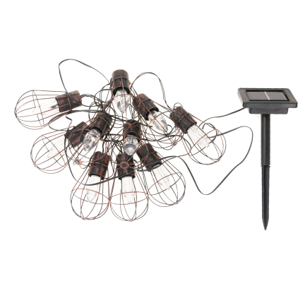 TG55963 LED GIRLANDA SOLAR LAMP 10 Glühbirne Kupfer Loft