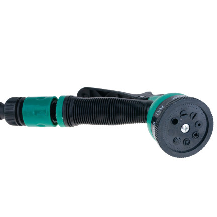 TG56042 15-meter retractable garden hose with spray gun on a reel