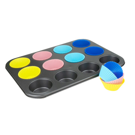 TG56237 forma na muffiny + 12 silikonových formiček na cupcake