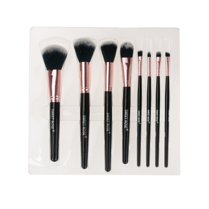 TG56446 PROFESSIONELLE BÜRSTEN 8-TEILIG SYNTHETISCHE BÜRSTEN SCHWARZ