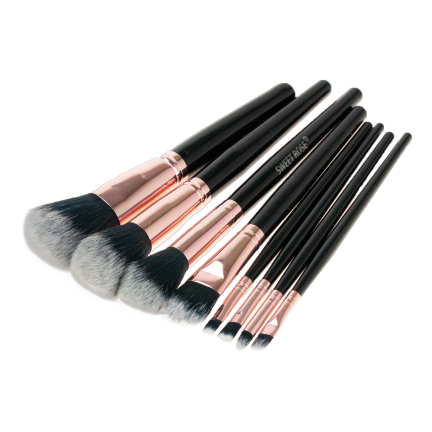 TG56446 PROFESSIONELLE BÜRSTEN 8-TEILIG SYNTHETISCHE BÜRSTEN SCHWARZ