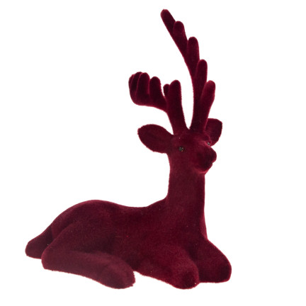 TG56926-3 Rentier kastanienbraun beflockt WILLKOMMEN Weihnachtsdekoration Figur Lügen