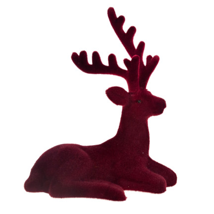 TG56926-3 Rentier kastanienbraun beflockt WILLKOMMEN Weihnachtsdekoration Figur Lügen