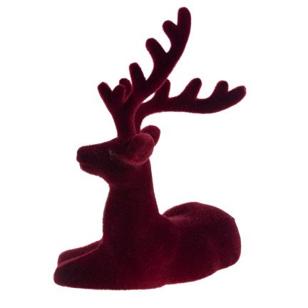 TG56926-3 Rentier kastanienbraun beflockt WILLKOMMEN Weihnachtsdekoration Figur Lügen