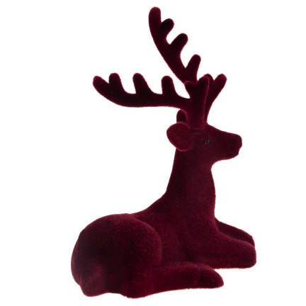 TG56926-3 Rentier kastanienbraun beflockt WILLKOMMEN Weihnachtsdekoration Figur Lügen