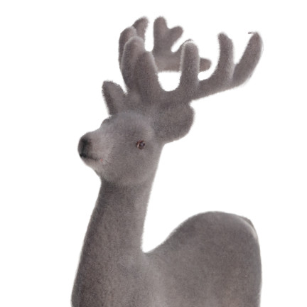 TG56927-10 flocked plastic reindeer