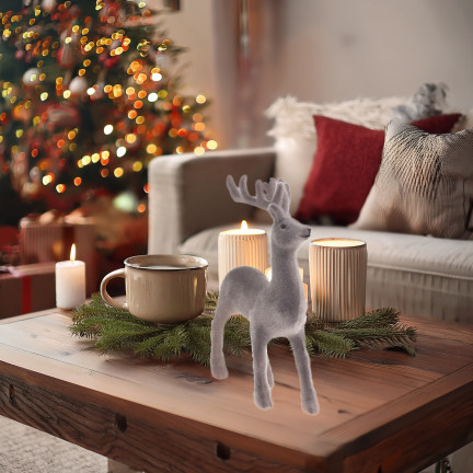 TG56927-10 flocked plastic reindeer