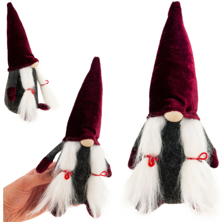 TG58154-1-G Weihnachtswichtel Zwerg Großer Maroon Weihnachtsbaum Wichtel Dekoration