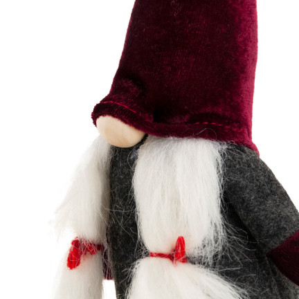 TG58154-1-G Weihnachtswichtel Zwerg Großer Maroon Weihnachtsbaum Wichtel Dekoration