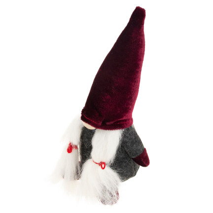 TG58154-1-G Weihnachtswichtel Zwerg Großer Maroon Weihnachtsbaum Wichtel Dekoration