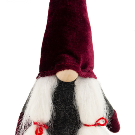 TG58154-1-G Weihnachtswichtel Zwerg Großer Maroon Weihnachtsbaum Wichtel Dekoration