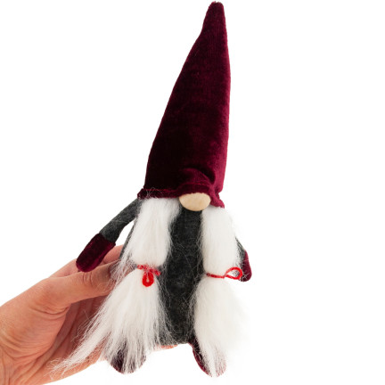 TG58154-1-G Weihnachtswichtel Zwerg Großer Maroon Weihnachtsbaum Wichtel Dekoration