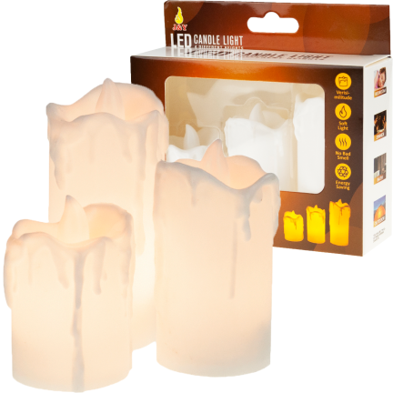 TG59562 LED KERZEN SET VON 3 STÜCK. KERZE NACHFÜLLEN WIE WACHS
