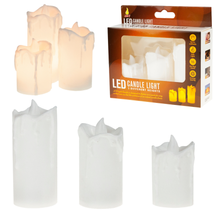 TG59562 LED KERZEN SET VON 3 STÜCK. KERZE NACHFÜLLEN WIE WACHS