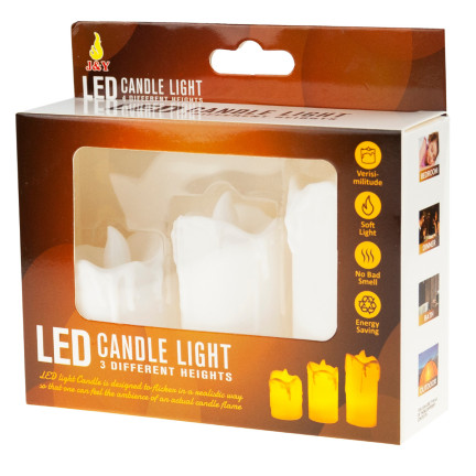 TG59562 LED KERZEN SET VON 3 STÜCK. KERZE NACHFÜLLEN WIE WACHS