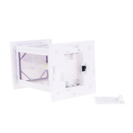 Led lucerna, bílá, na baterie, teplé světlo, imituje plamen, s rukojetí, výška 17 cm