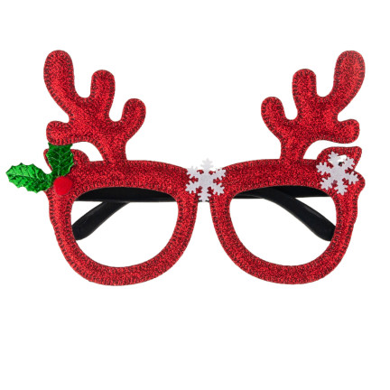 TG59739 WEIHNACHTSBRILLE RENTIER GLITZER LUSTIG
