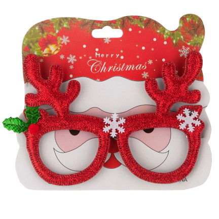TG59739 WEIHNACHTSBRILLE RENTIER GLITZER LUSTIG